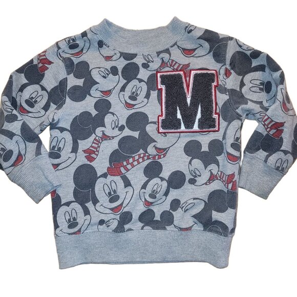 Disney Other - Disney Kids Unisex Size 2T Mickey Mouse Varsity Sweater Black Grey Cotton  Blend